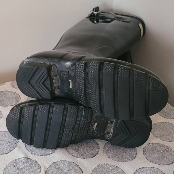 Hunter Original Gloss Black Tall Boots Women's Size 6 - Picture 4 of 6